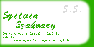 szilvia szakmary business card